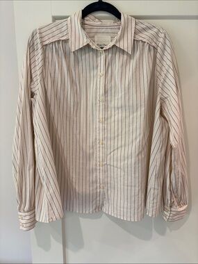 Part Two Cream Striped Button-Down Shirt